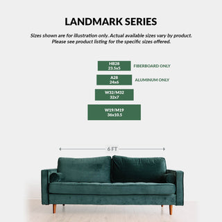 Sign Size Key for our Wide series, showing the relative sizes of each sign.