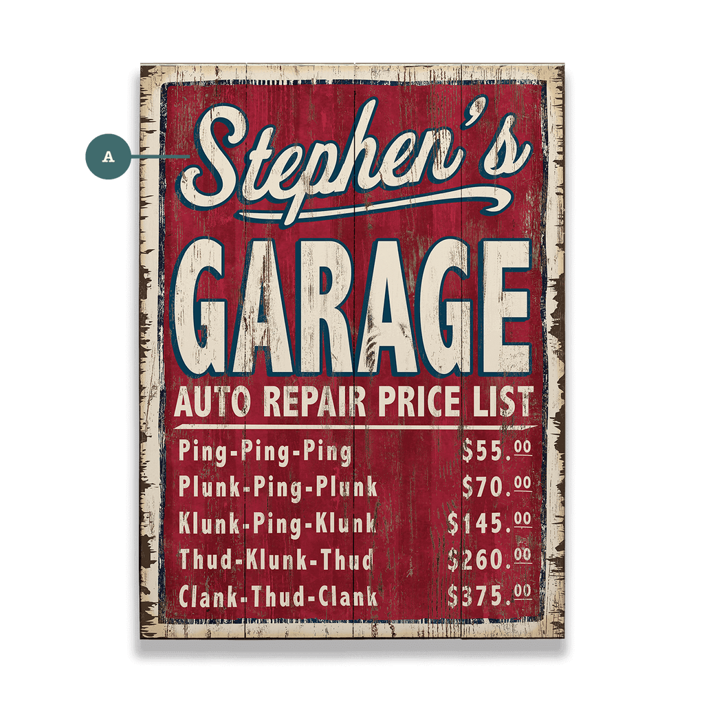 Auto Repair Garage Sign - Wood & Metal Wall Art – Old Wood Signs