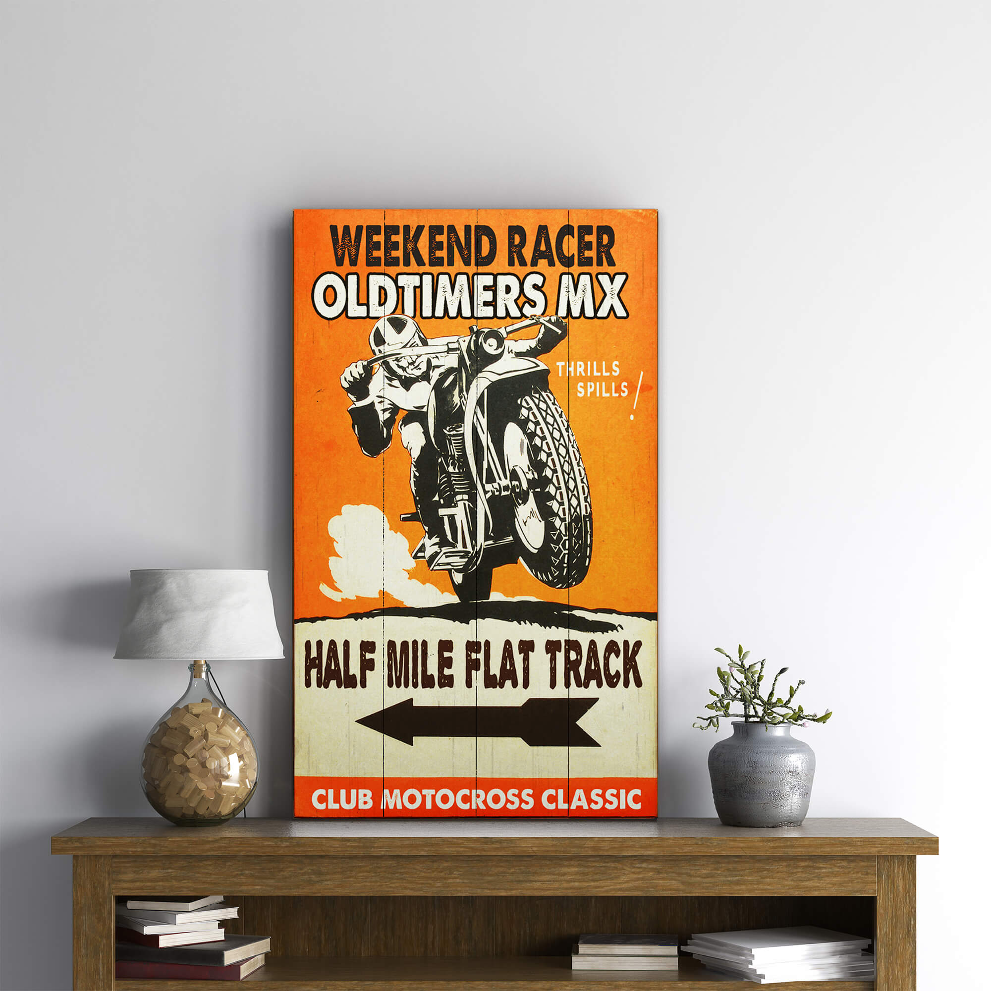 アート・デザイン・音楽 AMERICAN RACER Weekend Racer - Wood & Metal Wall Art – Old Wood Signs