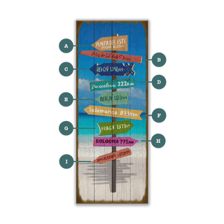 Roadside Wanderings I Custom Signpost - Wood & Metal Wall Art