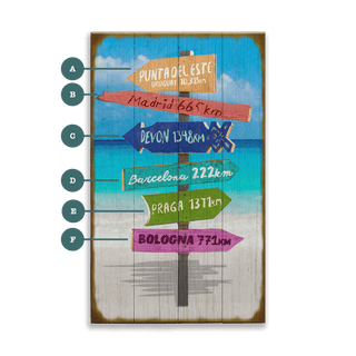 Roadside Wanderings II Custom Signpost - Wood & Metal Wall Art