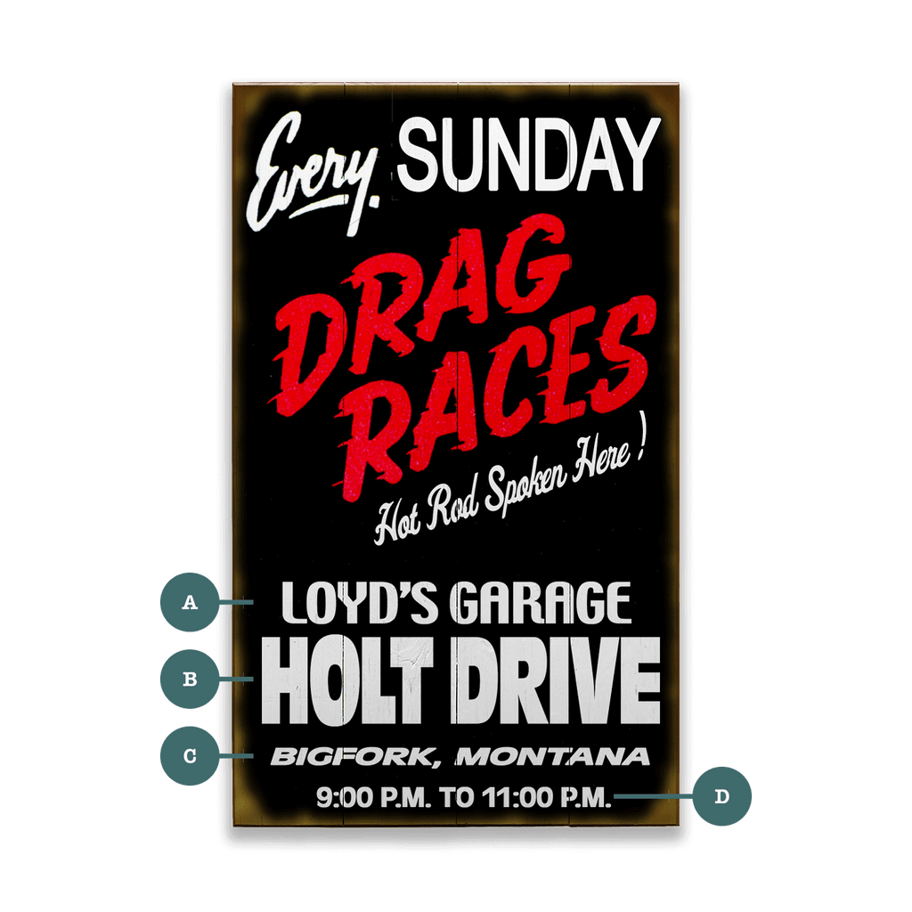 Drag Races Every Sunday - Wood & Metal Wall Art – Old Wood Signs