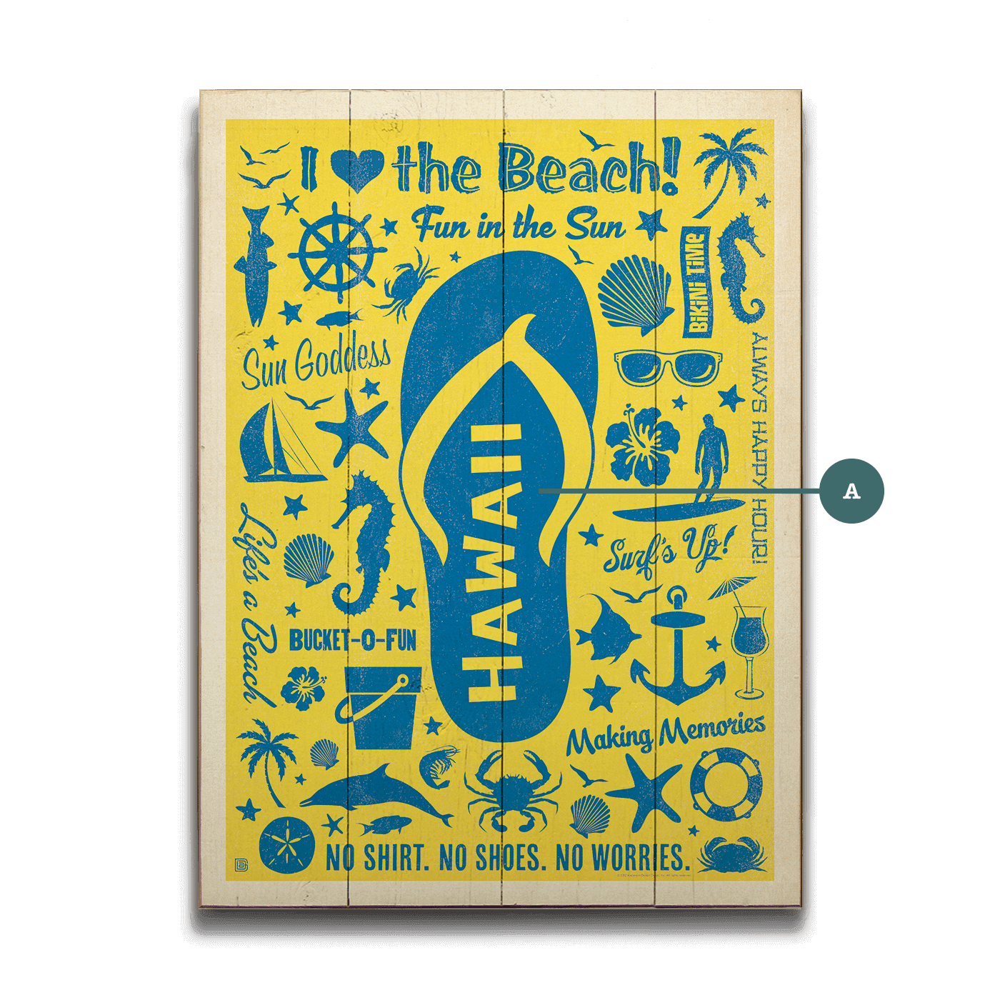 Flip Flop Beach Wood Metal Wall Art – Old Wood Signs