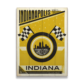 Indianapolis, The Circle City - Wood & Metal Wall Art Wood & Metal Wall Art Anderson Design Group Wood 17" x 23"