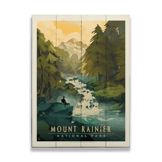 Mount Rainer National Park: Streamside Meditation - Wood & Metal Wall Art Anderson Design Group