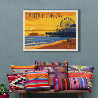 Santa Monica Pier: Sunset - Wood & Metal Wall Art Anderson Design Group