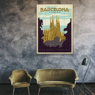 Barcelona: Sagrada Familia - Wood & Metal Wall Art Wood & Metal Wall Art Anderson Design Group