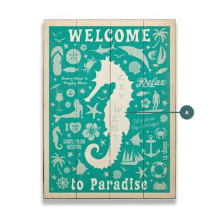 Welcome to Paradise - Wood & Metal Wall Art Wood & Metal Wall Art Anderson Design Group Wood 17" x 23"