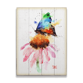 Butterfly and Coneflower - Wood & Metal Wall Art