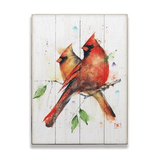 Cardinal Pair - Wood & Metal Wall Art