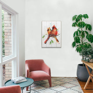 Cardinal Pair - Wood & Metal Wall Art