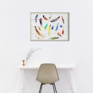 Falling Feathers - Wood & Metal Wall Art