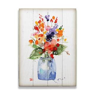 Flower Vase - Wood & Metal Wall Art