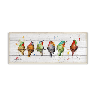 Hummers on a Wire - Wood & Metal Wall Art