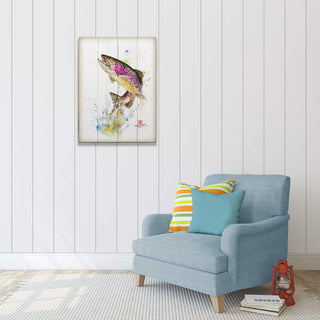 Jumping Trout - Wood & Metal Wall Art