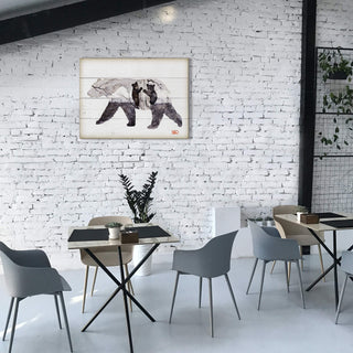 Mama Bear and Cubs - Wood & Metal Wall Art
