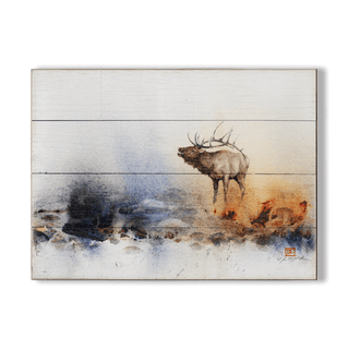 Morning Elk Call - Wood & Metal Wall Art