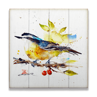 Nuthatch and Berries - Wood & Metal Wall Art