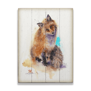 Winter Fox - Wood & Metal Wall Art