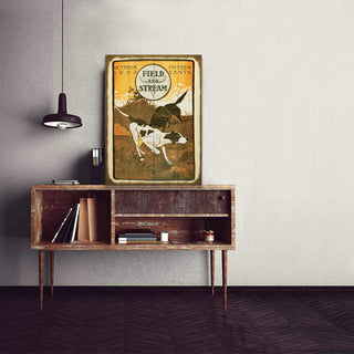 Field & Stream Cover October 1903 - Wood & Metal Wall Art featuring a hunting dog on rustic wood and metal decor
