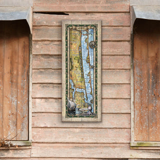 Hutchinson Island, Florida: Illustrated Map - Wood & Metal Wall Art Wood & Metal Wall Art Lisa Middleton