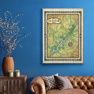 Lake Guntersville, Alabama: Illustrated Map - Wood & Metal Wall Art Wood & Metal Wall Art Lisa Middleton