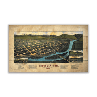 Bird's Eye View of Missoula Montana - Wood & Metal Wall Art