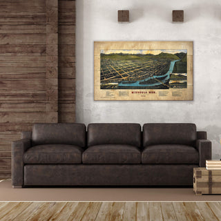 Bird's Eye View of Missoula Montana - Wood & Metal Wall Art