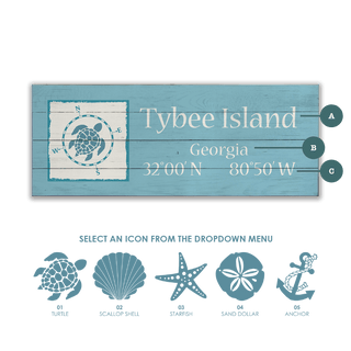 Coastal Compass Side Box: Sea Blue - Wood & Metal Wall Art Wood Joanne Murphy