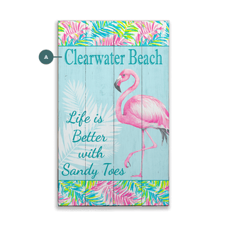 Sandy Toes Tropical Flamingo - Wood & Metal Wall Art Joanne Murphy