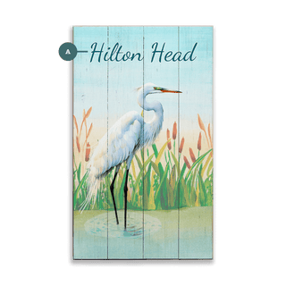 White Egret Marshland Elegance - Wood & Metal Wall Art Joanne Murphy