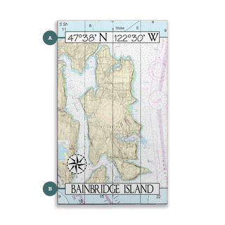 Bainbridge Island, WA, Area Chart - Wood & Metal Wall Art Joanne Murphy