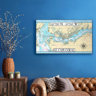 S.E. Cape Coral, FL, Area Chart - Wood & Metal Wall Art Joanne Murphy