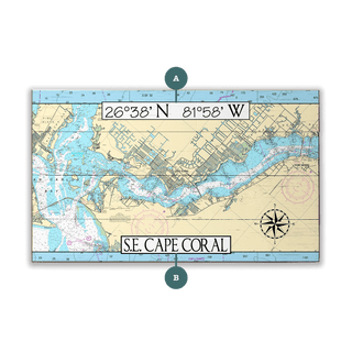 S.E. Cape Coral, FL, Area Chart - Wood & Metal Wall Art Joanne Murphy