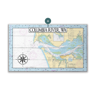 Columbia River, Pacific End Area Chart - Wood & Metal Wall Art Joanne Murphy