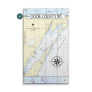 Door County, WI, Area Chart - Wood & Metal Wall Art