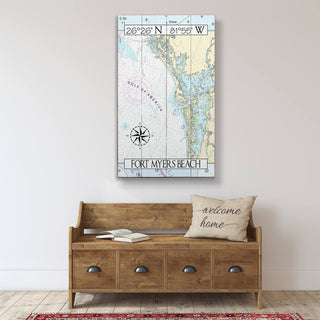 Fort Myers, FL, Area Chart - Wood & Metal Wall Art Joanne Murphy