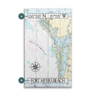Fort Myers, FL, Area Chart - Wood & Metal Wall Art Joanne Murphy