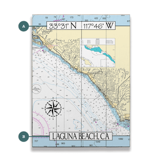 Laguna Beach, CA Area Chart - Wood & Metal Wall Art Joanne Murphy