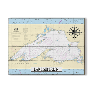 Lake Superior Area Chart - Wood & Metal Wall Art Joanne Murphy