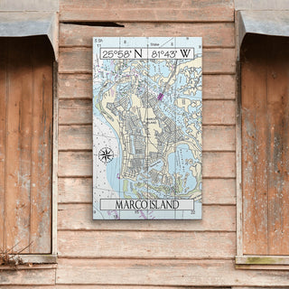 Marco Island, FL, Area Chart - Wood & Metal Wall Art Wood & Metal Wall Art Joanne Murphy