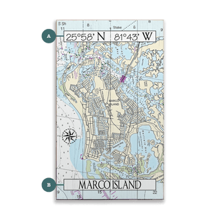 Marco Island, FL, Area Chart - Wood & Metal Wall Art Wood & Metal Wall Art Joanne Murphy Wood 14" x 24"
