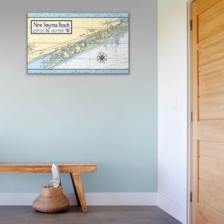 New Smyrna Beach Area Chart - Wood & Metal Wall Art