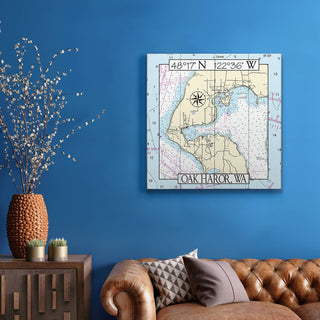 Oak Harbor, WA, Area Chart - Wood & Metal Wall Art Joanne Murphy