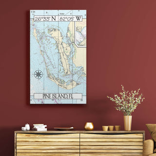 Pine Island, FL, Area Chart - Wood & Metal Wall Art Joanne Murphy