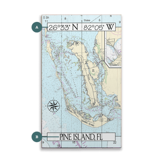 Pine Island, FL, Area Chart - Wood & Metal Wall Art Joanne Murphy