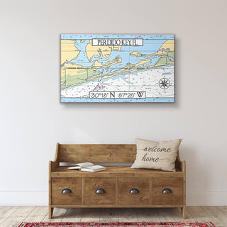 Perdido Key, FL, Area Chart - Wood & Metal Wall Art Joanne Murphy