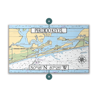 Perdido Key, FL, Area Chart - Wood & Metal Wall Art Joanne Murphy