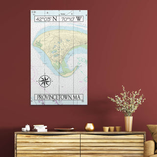 Provincetown, MA, Area Chart - Wood & Metal Wall Art Joanne Murphy