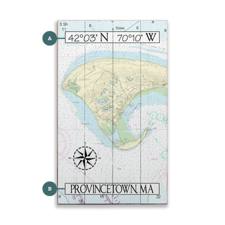 Provincetown, MA, Area Chart - Wood & Metal Wall Art Joanne Murphy